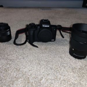 Canon EOS M50 Mark II+ 15-45mm kit lens+ Sigma 56mm f/1.4 lens